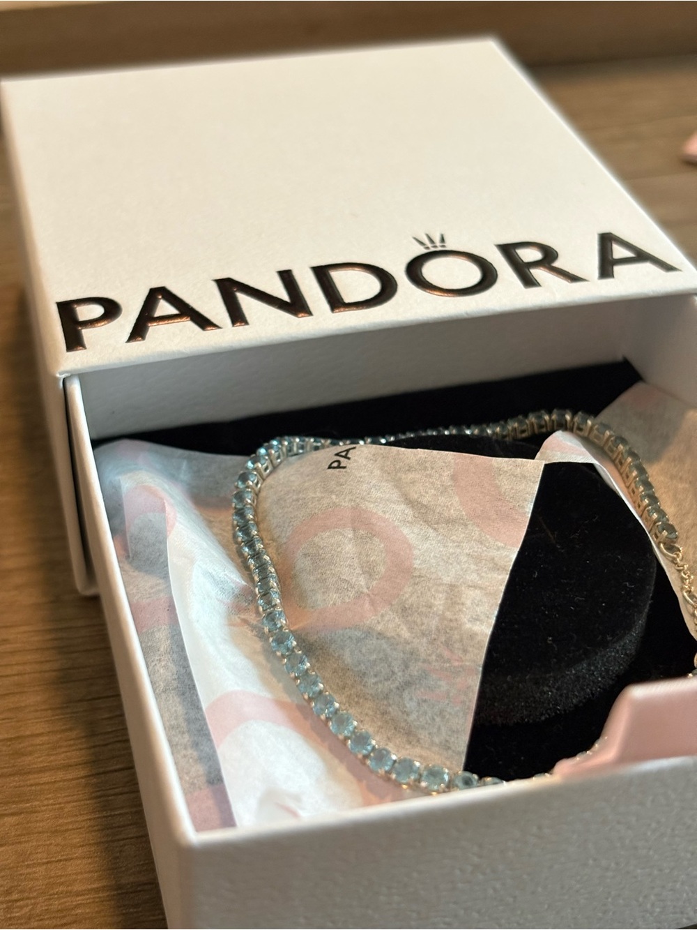 Pandora Sparkling Light Blue Tennis Bracelet